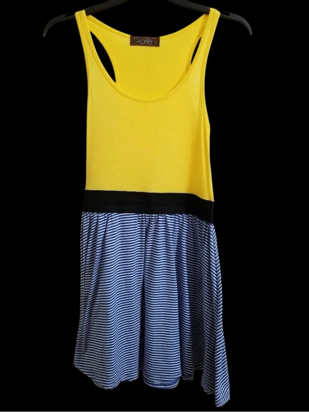 Karlie dress Medium striped sleeveless colorblock elastic waist mini stretch